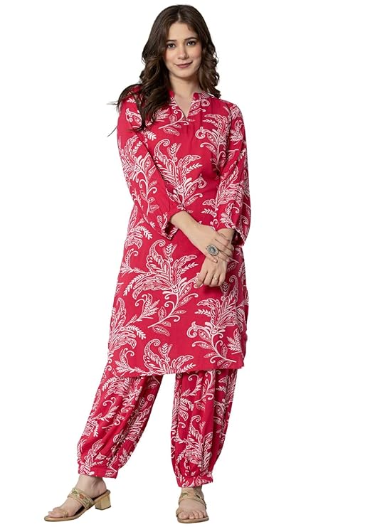 rytras Women's Pure Cotton Printed Straight Kurta Set with Palazzo-trenddive