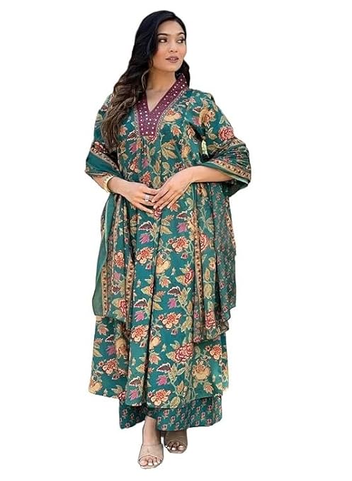 Women's Rayon Anarkali Printed-TRENDDIVE