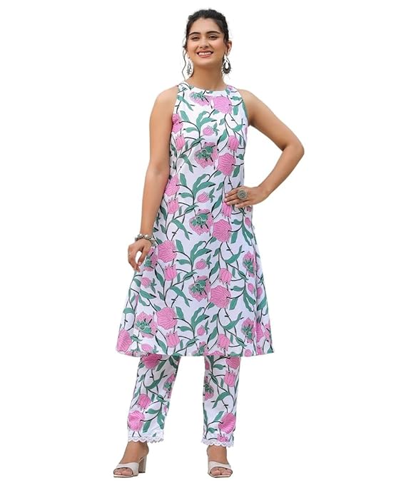 GRECIILOOKS Cotton Kurta Sets for Women-TRENDDIVE