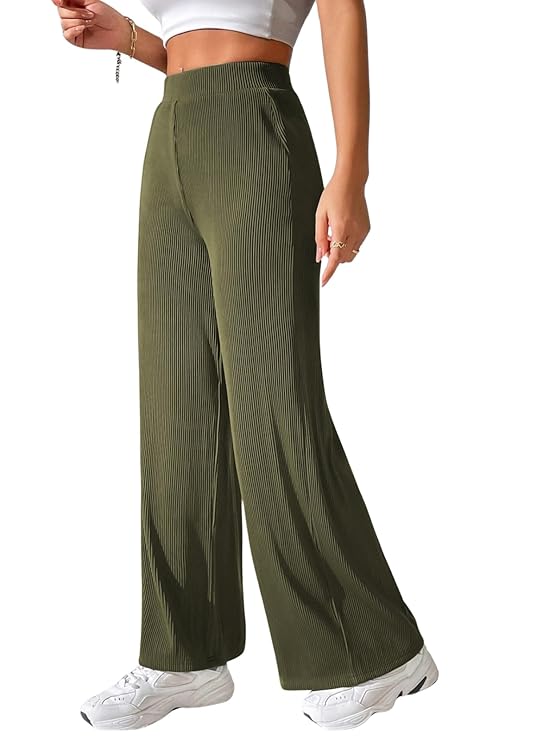 GRECIILOOKS Women’s Parachute Cargo Pants – High Waist Flared Korean Trousers-TRENDDIVE