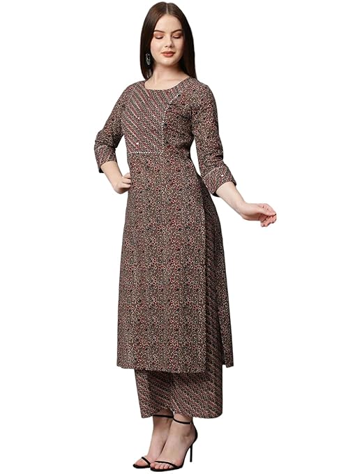GoSriKi Women's Suits in Cotton Printed Kurta & Palazzo-TRENDDIVE