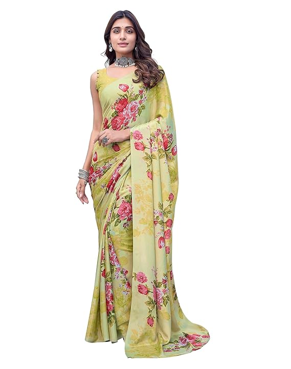 Yashika Women's Elegant Chiffon Sarees for women's-TRENDDIVE