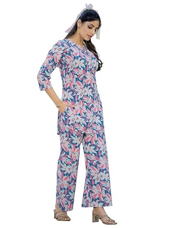 Pinkmint Pure Cotton Co Ord Set for Women-TRENDDIVE