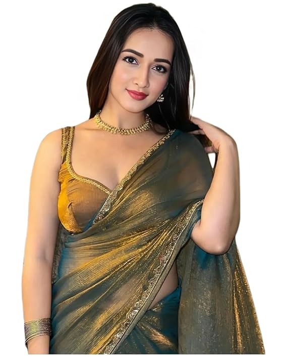 Sidhidata Women's Soft Zimmy Choo Fandy Silk Saree With Hand Work Lace Boarder with blouse-TRENDDIVE