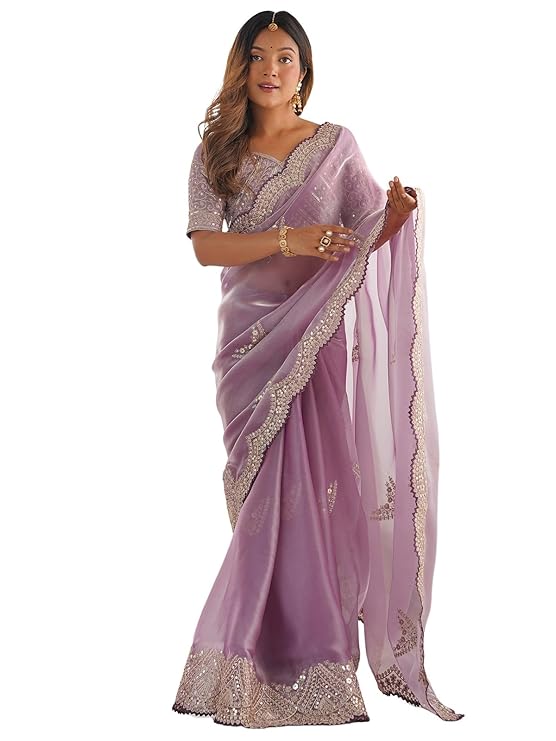 Satrani Women's Tissue Silk Saree-TRENDDIVE