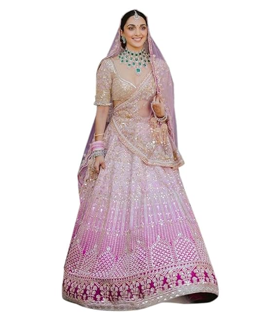 TRENDMALLS Women's Satin Sequin Embroidery Bridal Wedding Lehenga Choli -TRENDDIVE