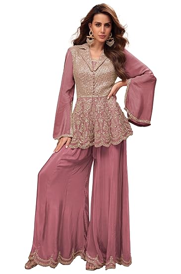 Miss Ethnik Women's Palazzo suits-TRENDDIVE