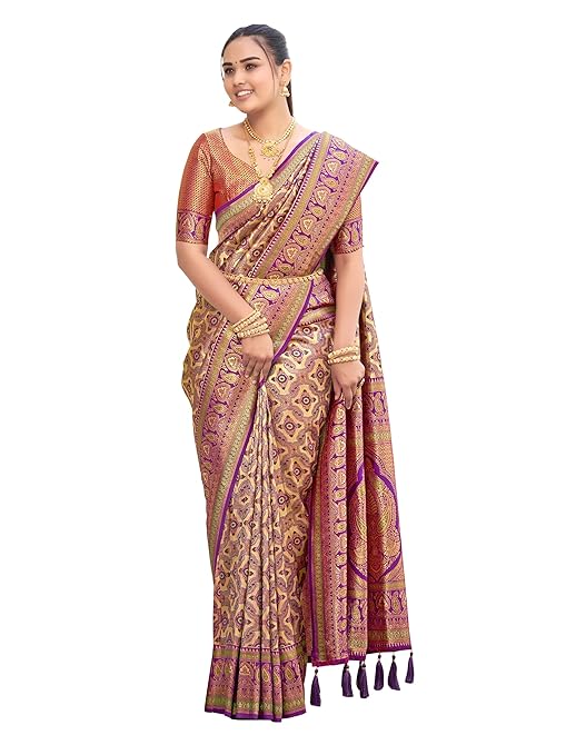 MANOHARI Women's Trendy Banarasi Saree-TRENDDIVE