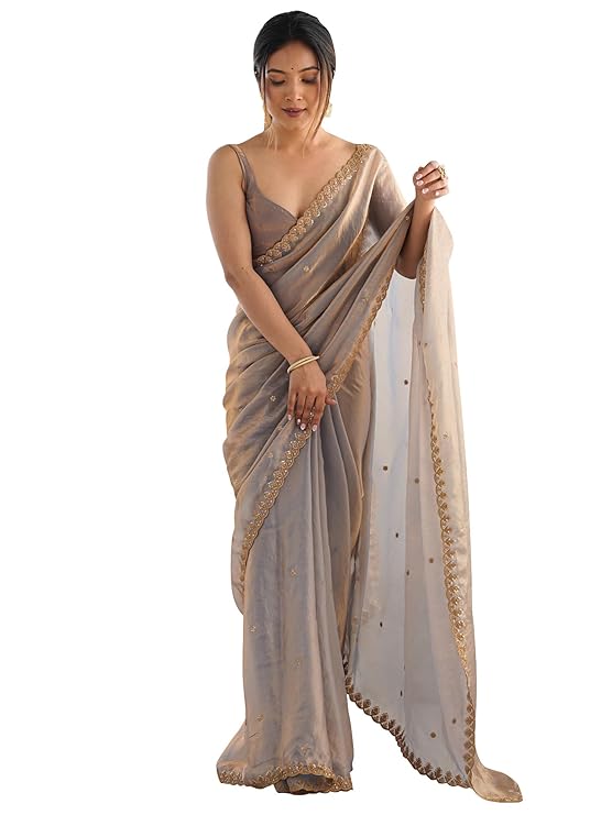 AKHILAM Women's Paper Silk Saree-TRENDDIVE