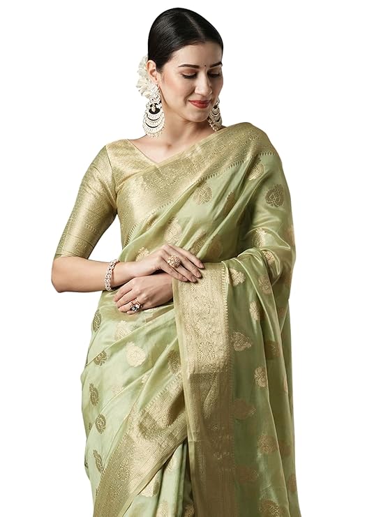 AKHILAM Women's Organza-TRENDDIVE