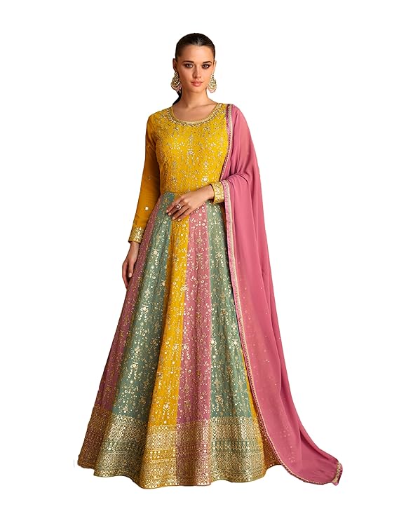 Miss Ethnik Women's Embroidered Anarkali-TRENDDIVE